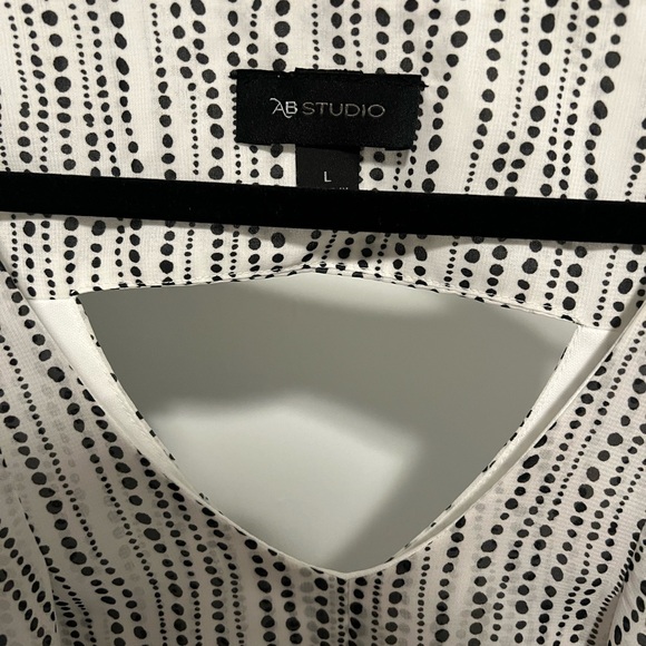 NWT AB Studio Large White & Black tank blouse - Picture 4 of 8